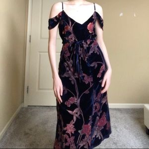 Never Fully Dressed Indigo Floral Wrap Dress